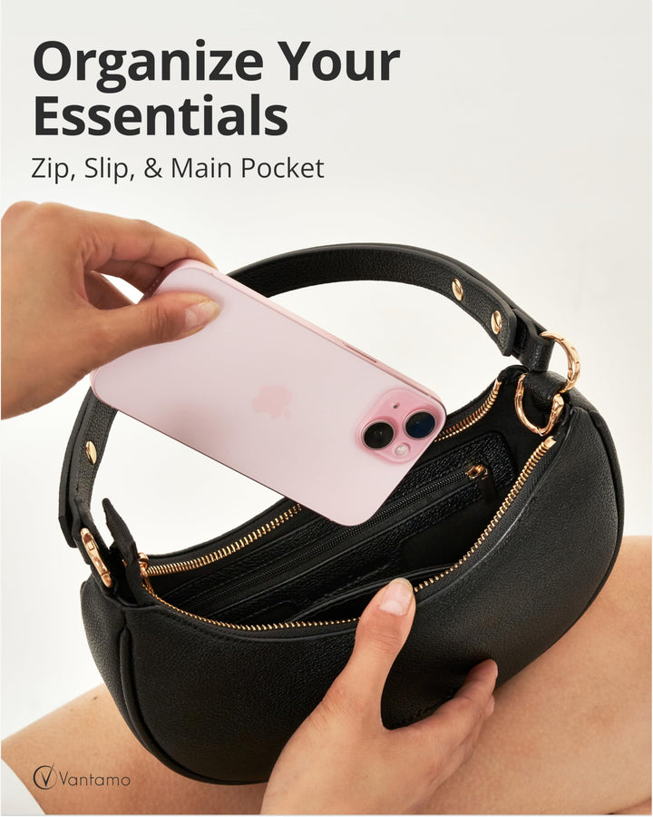 Crescent Bags For Women with RFID Protection