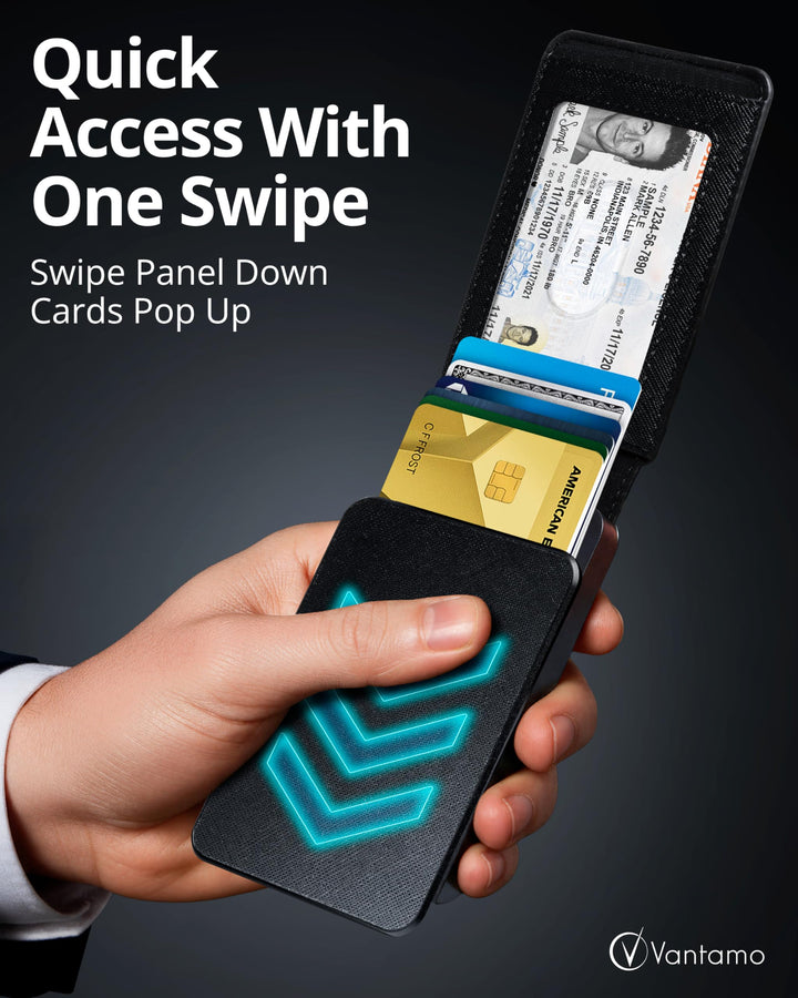 Vantamo Premium Wallet for Men with Money Clip &amp; Card Holder, Compact &amp; Slim Wallet with RFID, 8-12 Cards, Perfect Gifts for Men