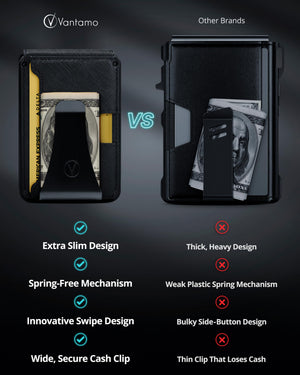 Vantamo Premium Wallet for Men with Money Clip & Card Holder, Compact & Slim Wallet with RFID, 8-12 Cards, Perfect Gifts for Men