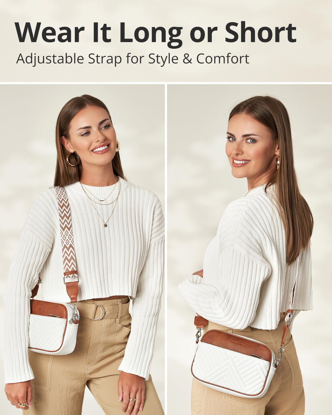Quilted Crossbody Bags for Women with Anti-Pickpocket Clip