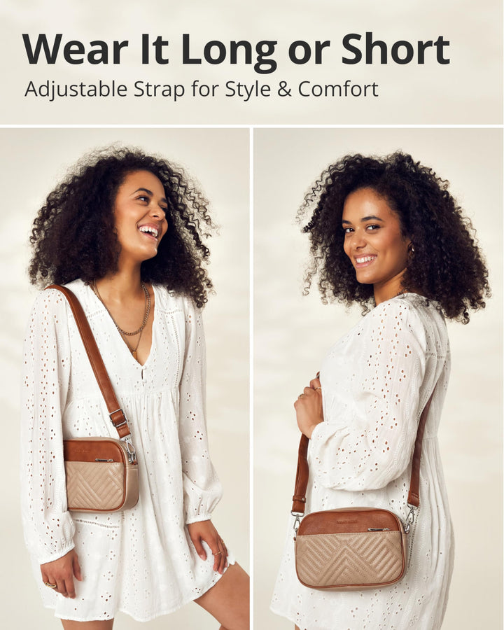 Quilted Crossbody Bags for Women with Anti-Pickpocket Clip