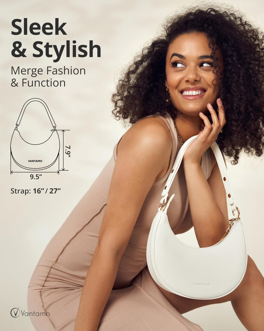 Crescent Bags For Women with RFID Protection