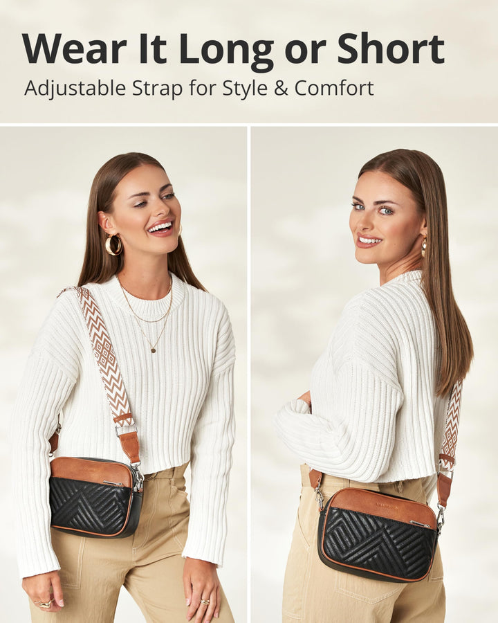 Quilted Crossbody Bags for Women with Anti-Pickpocket Clip