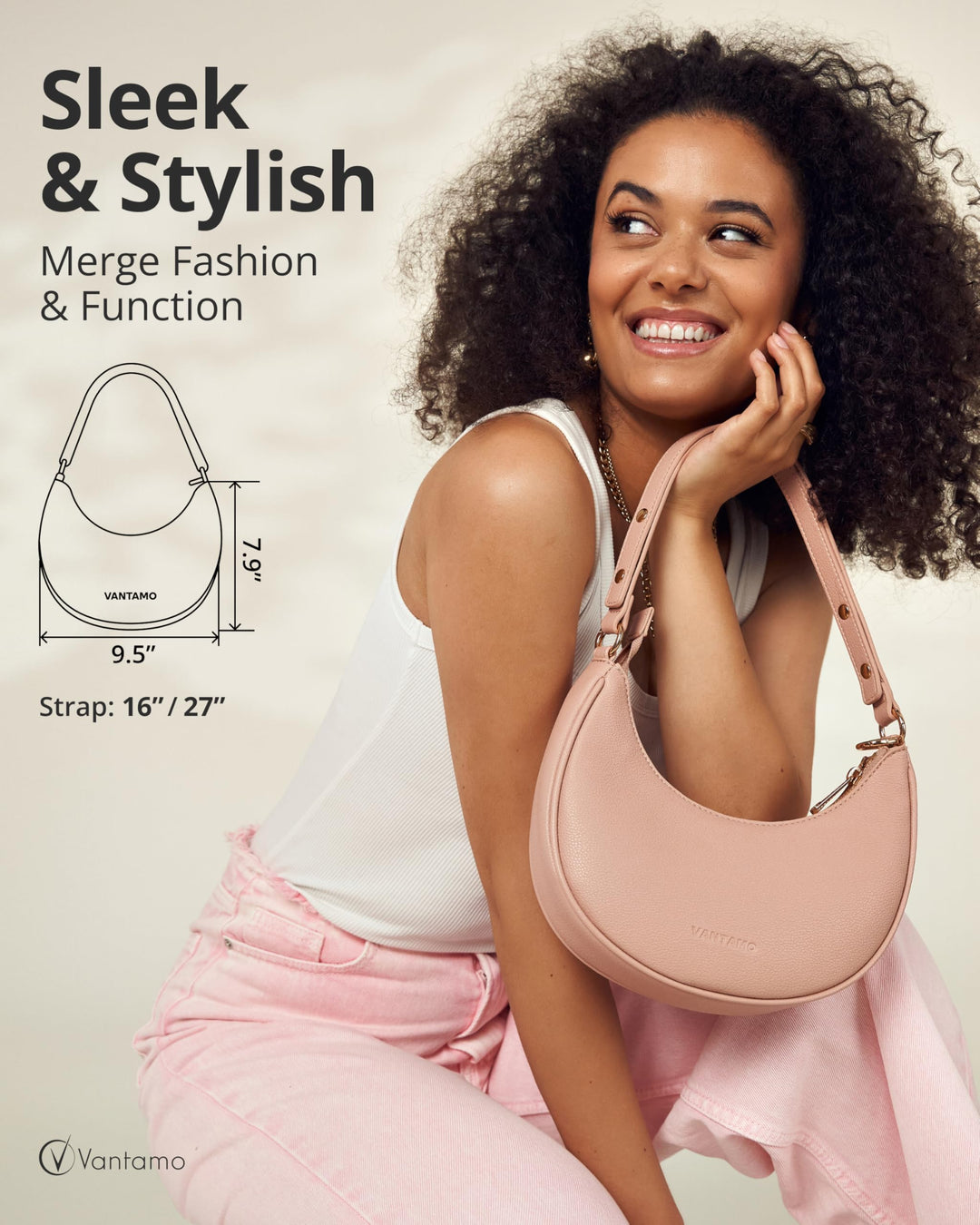 Crescent Bags For Women with RFID Protection