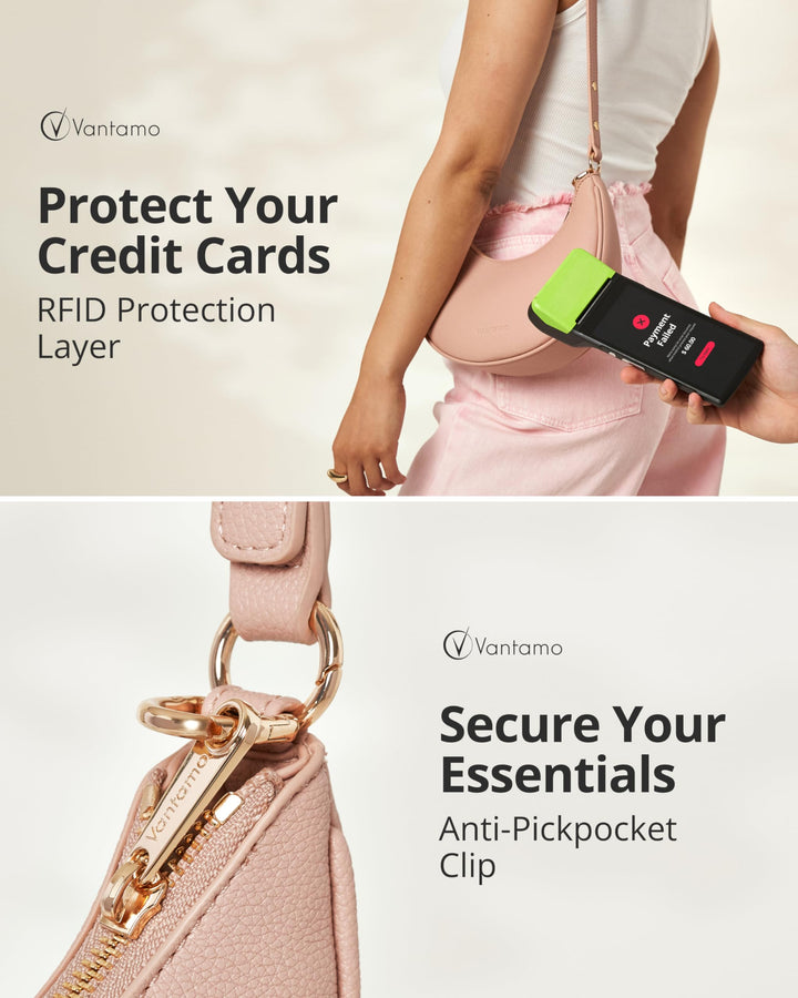 Crescent Bags For Women with RFID Protection
