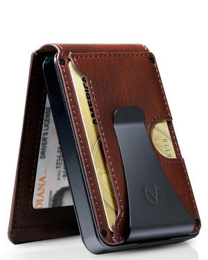 Vantamo Premium Wallet for Men with Money Clip & Card Holder, Compact & Slim Wallet with RFID, 8-12 Cards, Perfect Gifts for Men