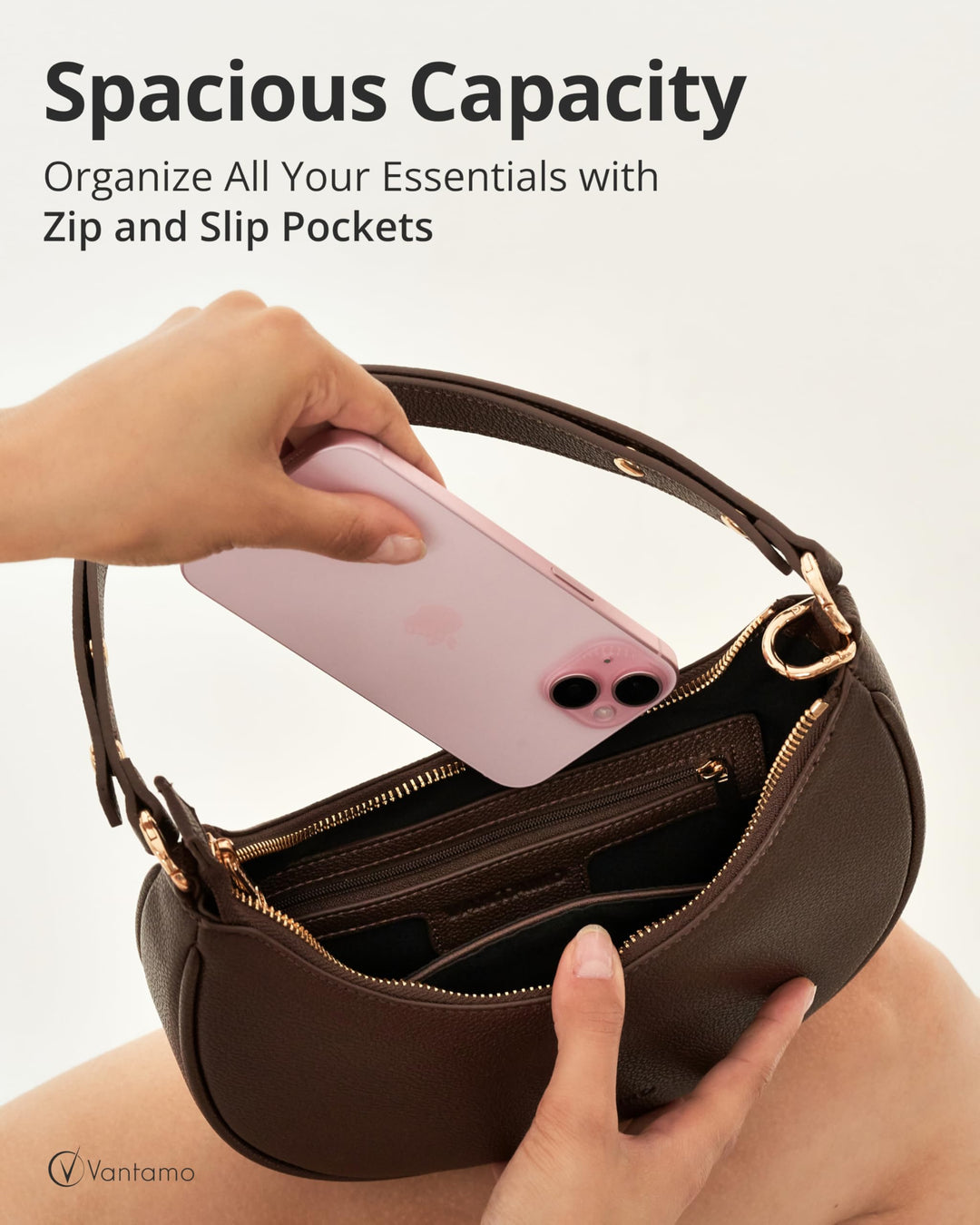 Crescent Bags For Women with RFID Protection