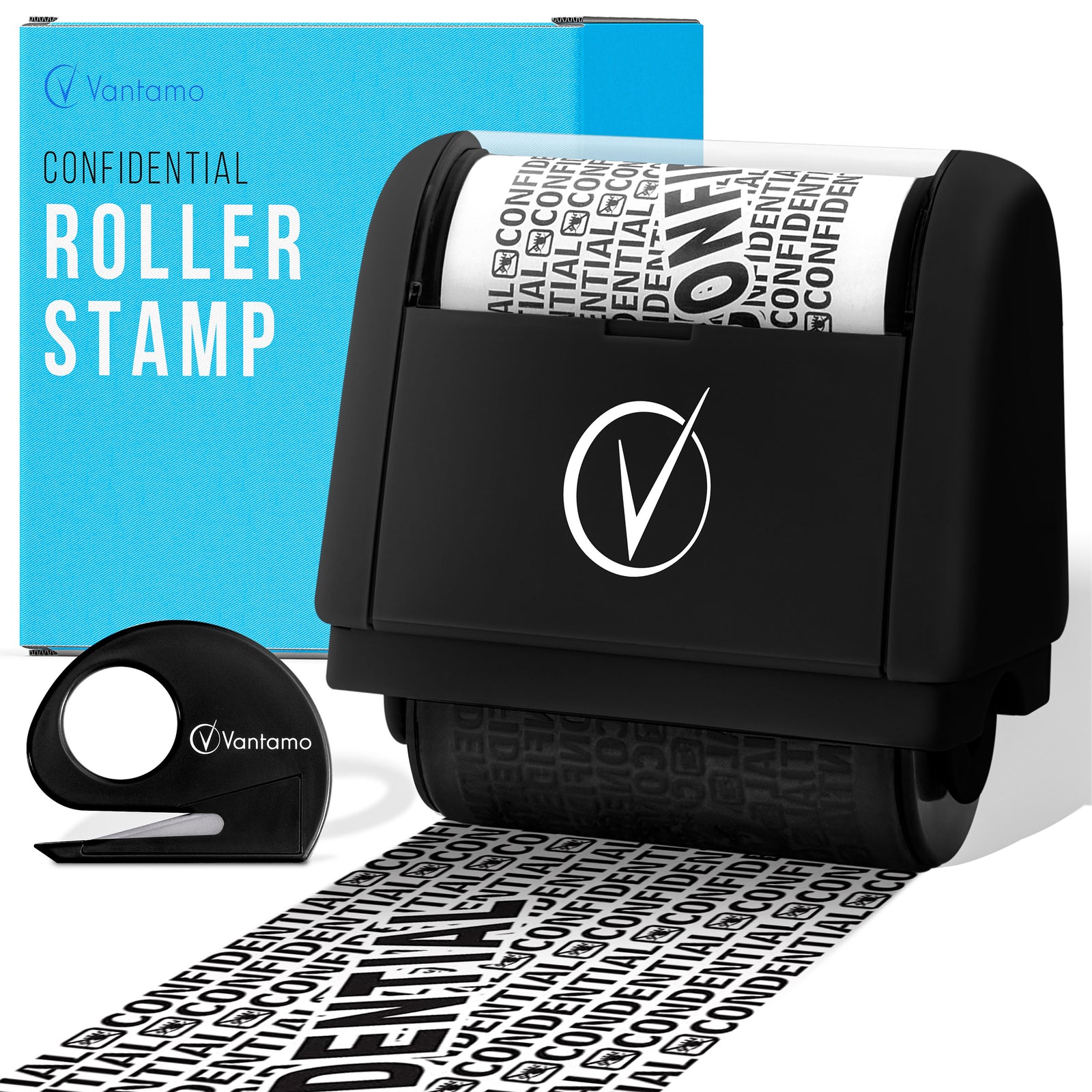 Identity Protection Roller Stamp With Box Cutter