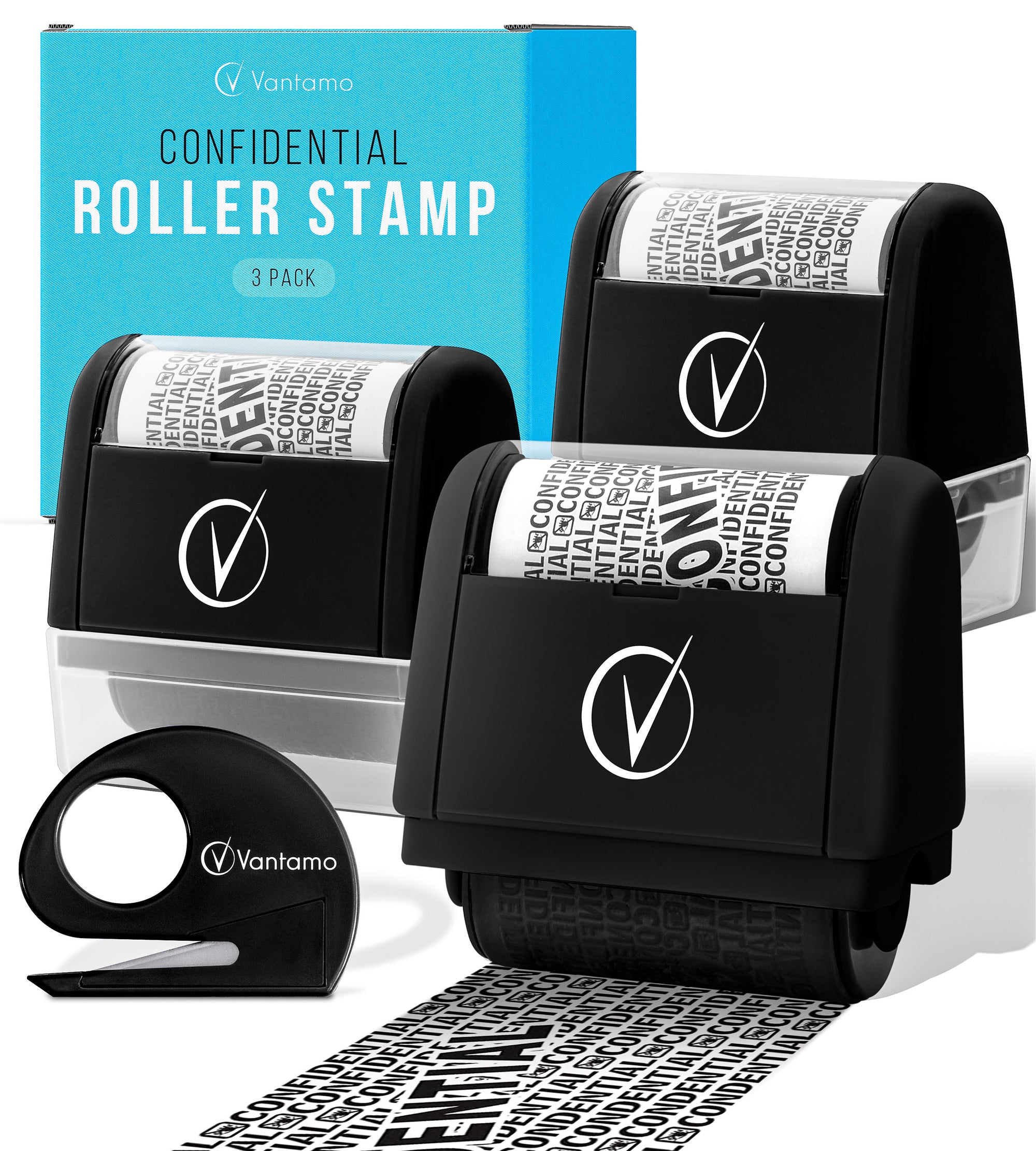 Identity Protection Roller Stamp With Box Cutter