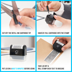 Identity Protection Roller Stamp With Box Cutter